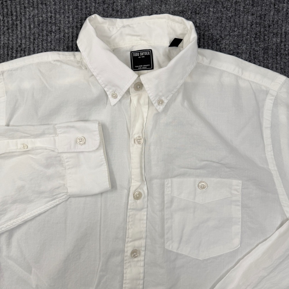 Todd Snyder Button Down Men Large White Long Sleeve Cotton Casual Shirt